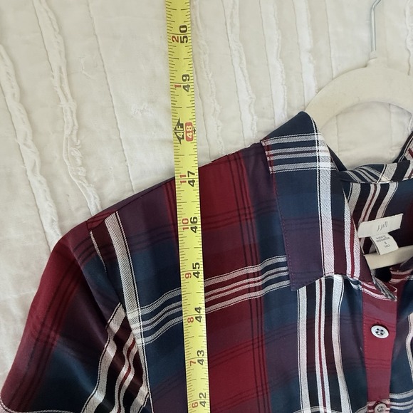 J Jill Ruby Multi Plaid Shirt Dress Woman Small Tall Career Old Money Preppy - Picture 6 of 8